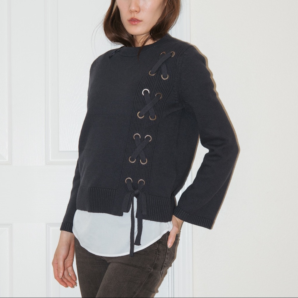 Navy layered ribbed sweater Simply Vera Vera Wang